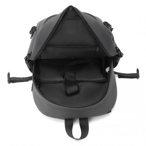 EM2349 - Kono PVC Coated Water - Resistant Tech Backpack With USB Charging Port - Grey - Easy Luggage