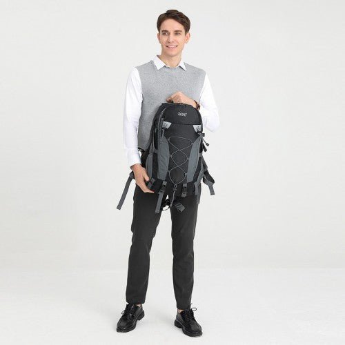 EQ2238 - Kono Multi Functional Outdoor Hiking Backpack With Rain Cover - Grey - Easy Luggage