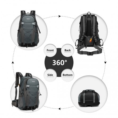 EQ2238 - Kono Multi Functional Outdoor Hiking Backpack With Rain Cover - Grey - Easy Luggage