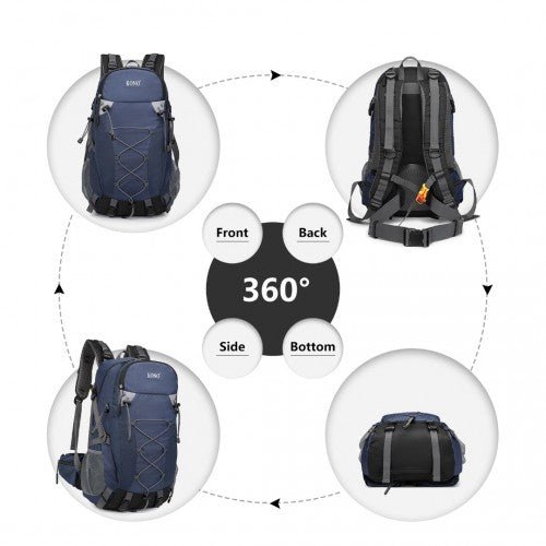 EQ2238 - Kono Multi Functional Outdoor Hiking Backpack With Rain Cover - Navy - Easy Luggage