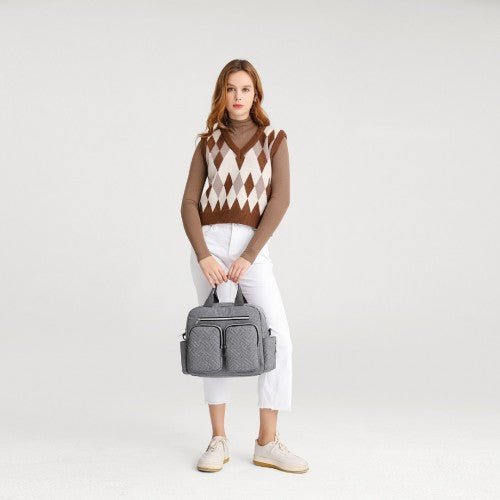 EQ2248 - Kono Durable And Functional Changing Tote Bag - Grey - Easy Luggage