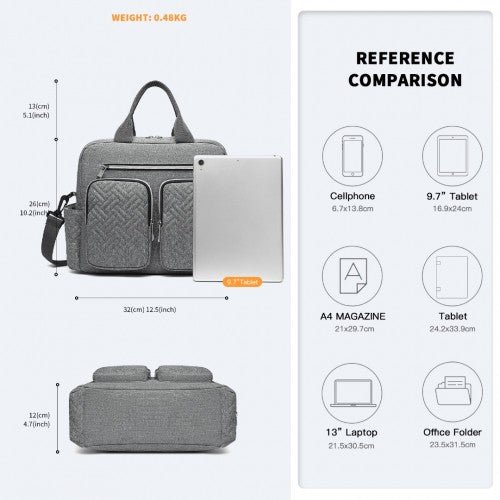 EQ2248 - Kono Durable And Functional Changing Tote Bag - Grey - Easy Luggage