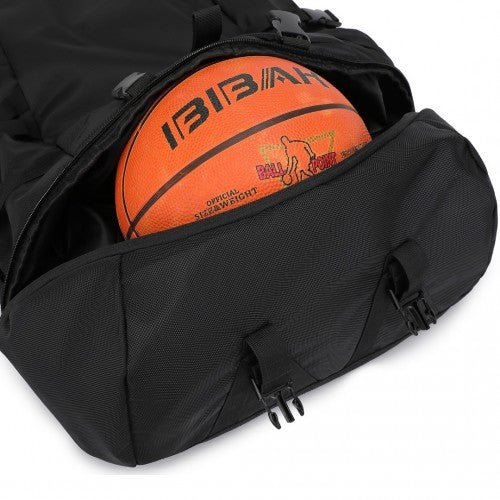 EQ2302 - Kono Large Capacity Basketball Sports Fitness Backpack - Black - Easy Luggage