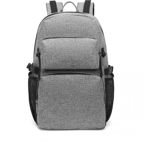 EQ2304 - Kono Men's Versatile and Sleek Urban Commuter Backpack - Grey - Easy Luggage