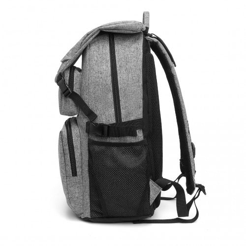 EQ2304 - Kono Men's Versatile and Sleek Urban Commuter Backpack - Grey - Easy Luggage