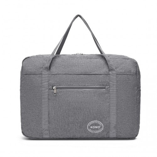 EQ2308 - Kono Foldable Waterproof Storage Cabin Travel Handbag - Grey - Easy Luggage