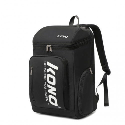 EQ2313 - Kono Versatile Sports Backpack With Independent Shoe Compartment - Black - Easy Luggage