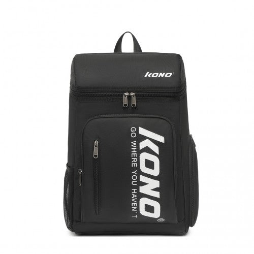 EQ2313 - Kono Versatile Sports Backpack With Independent Shoe Compartment - Black - Easy Luggage
