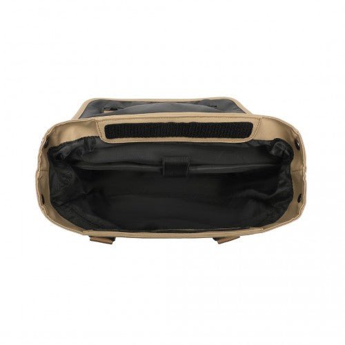 EQ2327 - Kono PVC Coated Water - resistant Streamlined And Innovative Flap Backpack - Khaki - Easy Luggage