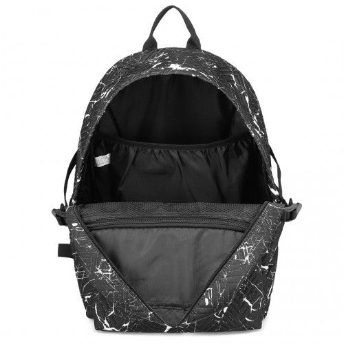 EQ2361 - Kono Water - Resistant School Backpack With Secure Laptop Compartment - Black - Easy Luggage