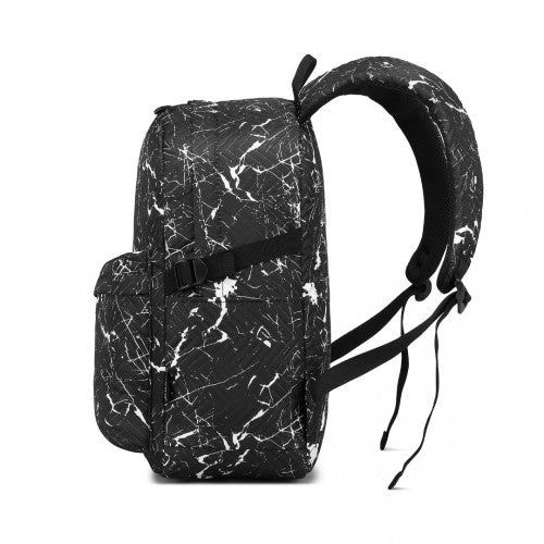 EQ2361 - Kono Water - Resistant School Backpack With Secure Laptop Compartment - Black - Easy Luggage