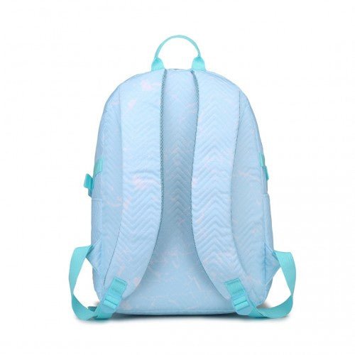 EQ2361 - Kono Water - Resistant School Backpack With Secure Laptop Compartment - Blue - Easy Luggage