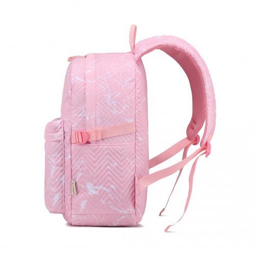 EQ2361 - Kono Water - Resistant School Backpack With Secure Laptop Compartment - Pink - Easy Luggage