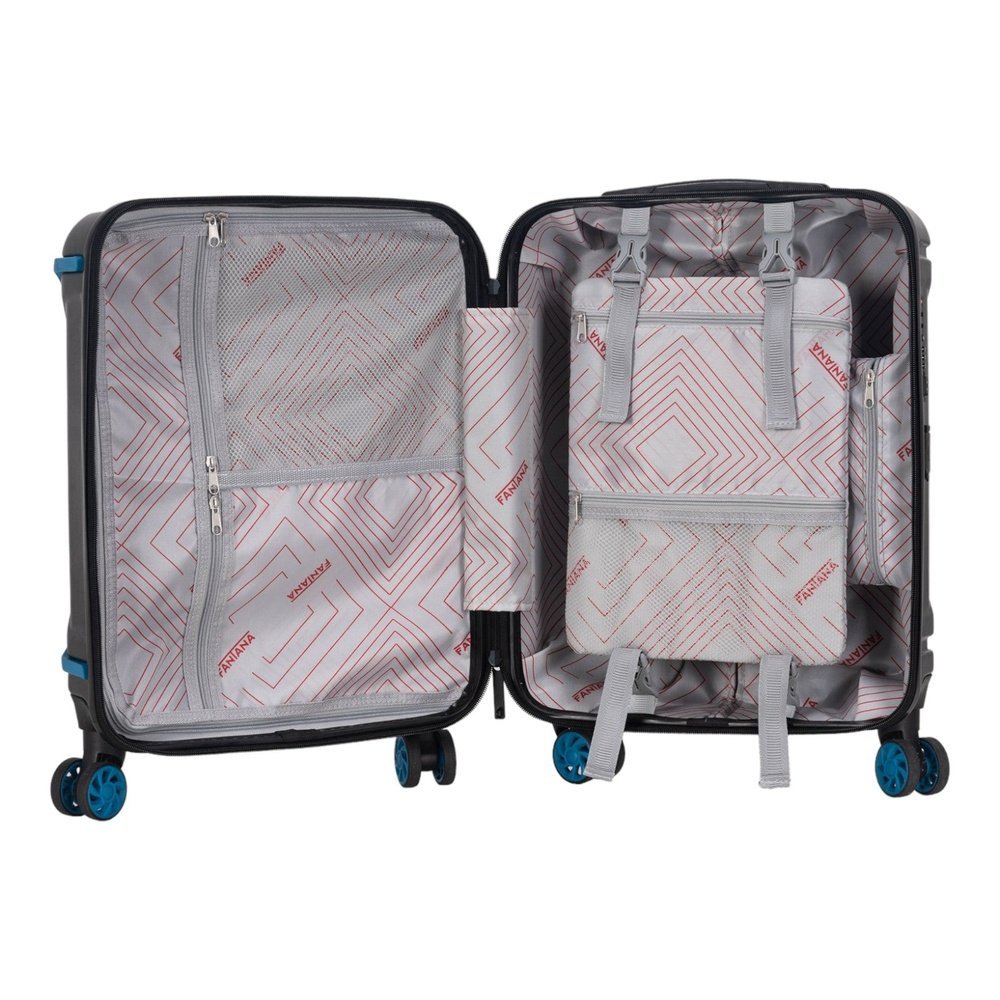 Fantana Polypropylene 4 Wheels Hard Shell Cabin, Ultra Light - Anti - Theft Zipper More Sizes Availaible Grey - Easy Luggage