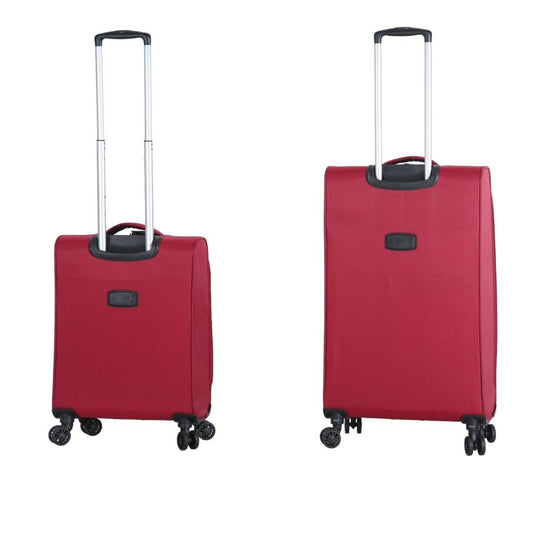 Fantana Super Light Soft Shell 4 - Wheels Expandable Luggage with Multiple Pockets Burgundy - Easy Luggage