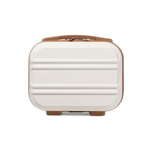 K1871 - 1L - Kono 12 Inch Lightweight Hard Shell ABS Vanity Case - Cream - Easy Luggage