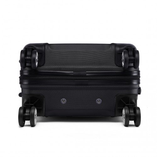 K1871 - 1L - Kono ABS 24 Inch Sculpted Horizontal Design Suitcase - Black - Easy Luggage