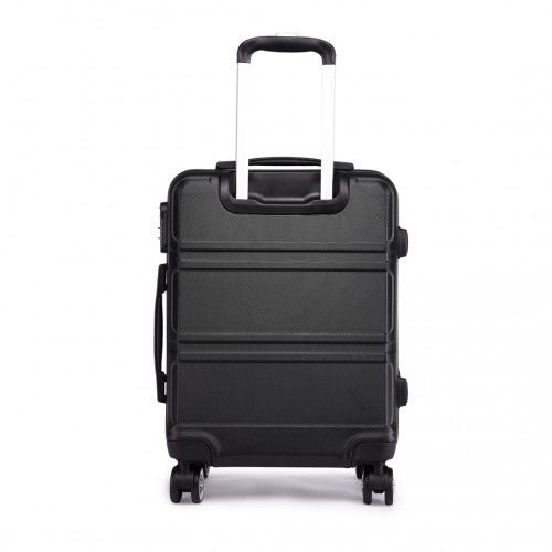 K1871 - 1L - Kono ABS 24 Inch Sculpted Horizontal Design Suitcase - Black - Easy Luggage