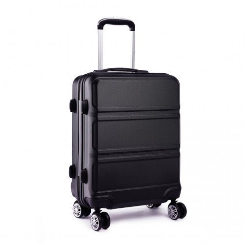 K1871 - 1L - Kono ABS 24 Inch Sculpted Horizontal Design Suitcase - Black - Easy Luggage