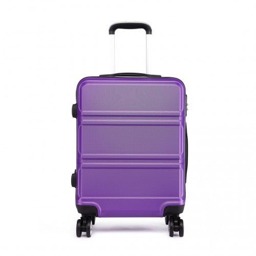 K1871 - 1L - Kono ABS 24 Inch Sculpted Horizontal Design Suitcase - Purple - Easy Luggage