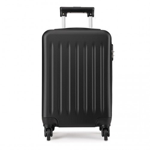 K1872L - Kono 19 Inch ABS Hard Shell Carry On Luggage 4 Wheel Spinner Suitcase - Black - Easy Luggage