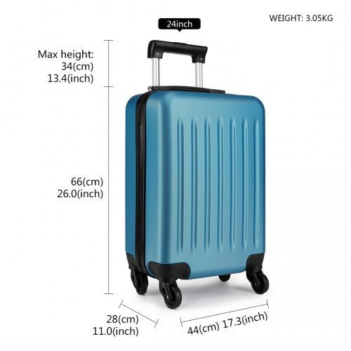 K1872L - Kono 24 Inch ABS Hard Shell Luggage 4 Wheel Spinner Suitcase - Navy - Easy Luggage