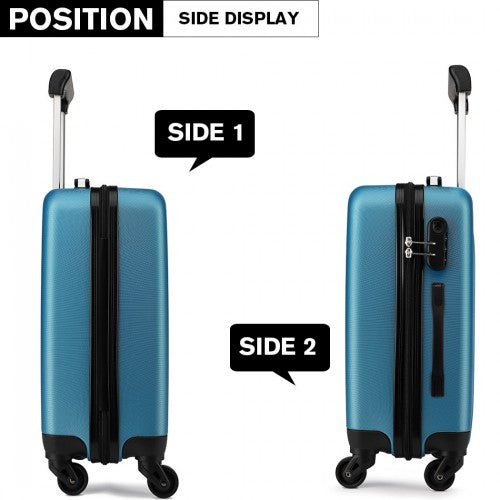 K1872L - Kono 24 Inch ABS Hard Shell Luggage 4 Wheel Spinner Suitcase - Navy - Easy Luggage
