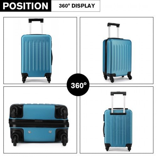 K1872L - Kono 24 Inch ABS Hard Shell Luggage 4 Wheel Spinner Suitcase - Navy - Easy Luggage