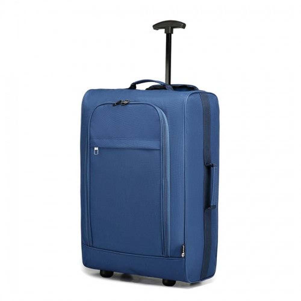 K1873 - 2 - Kono CABIN SIZE SOFT SHELL HAND LUGGAGE - BLUE - Easy Luggage