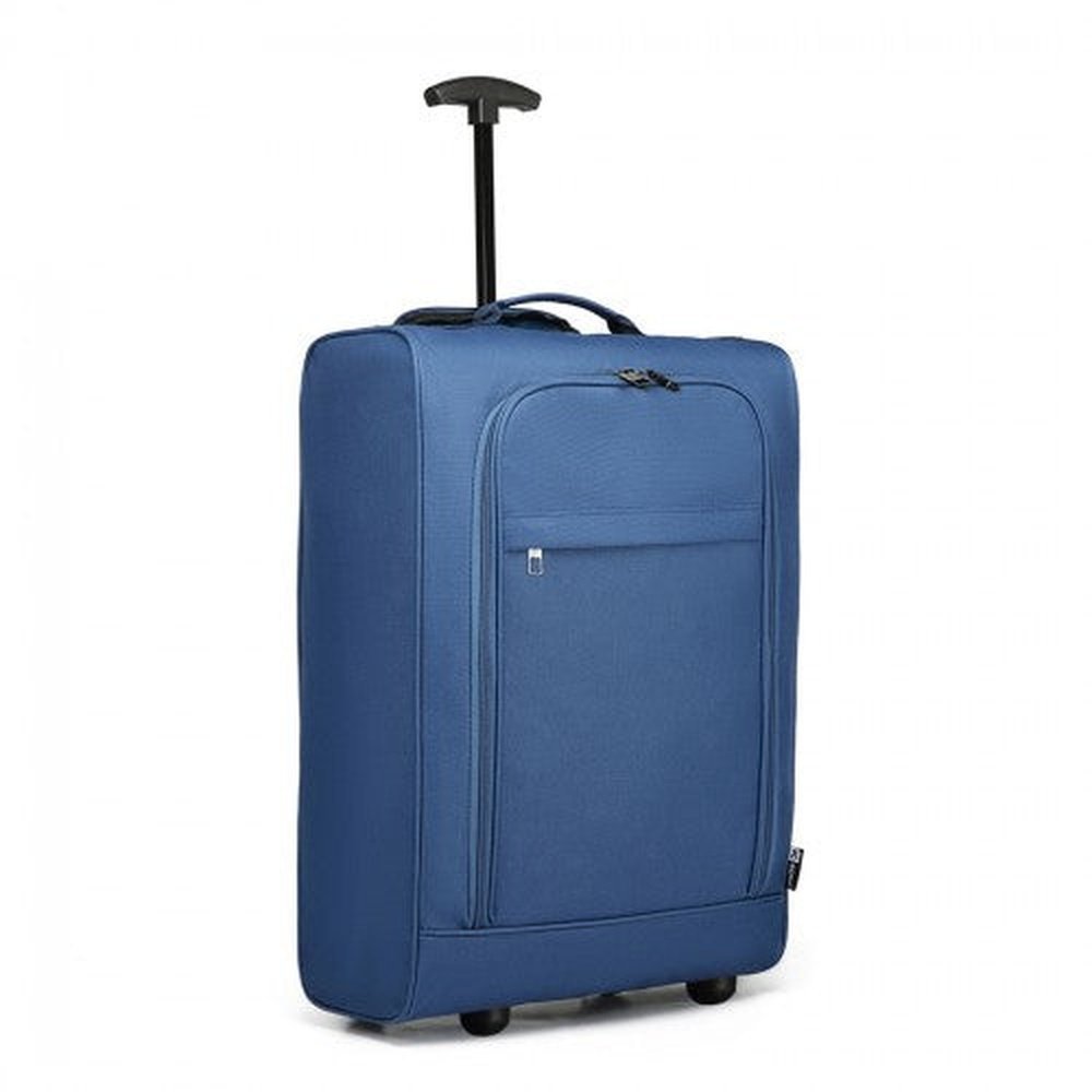 K1873 - 2 - Kono CABIN SIZE SOFT SHELL HAND LUGGAGE - BLUE - Easy Luggage