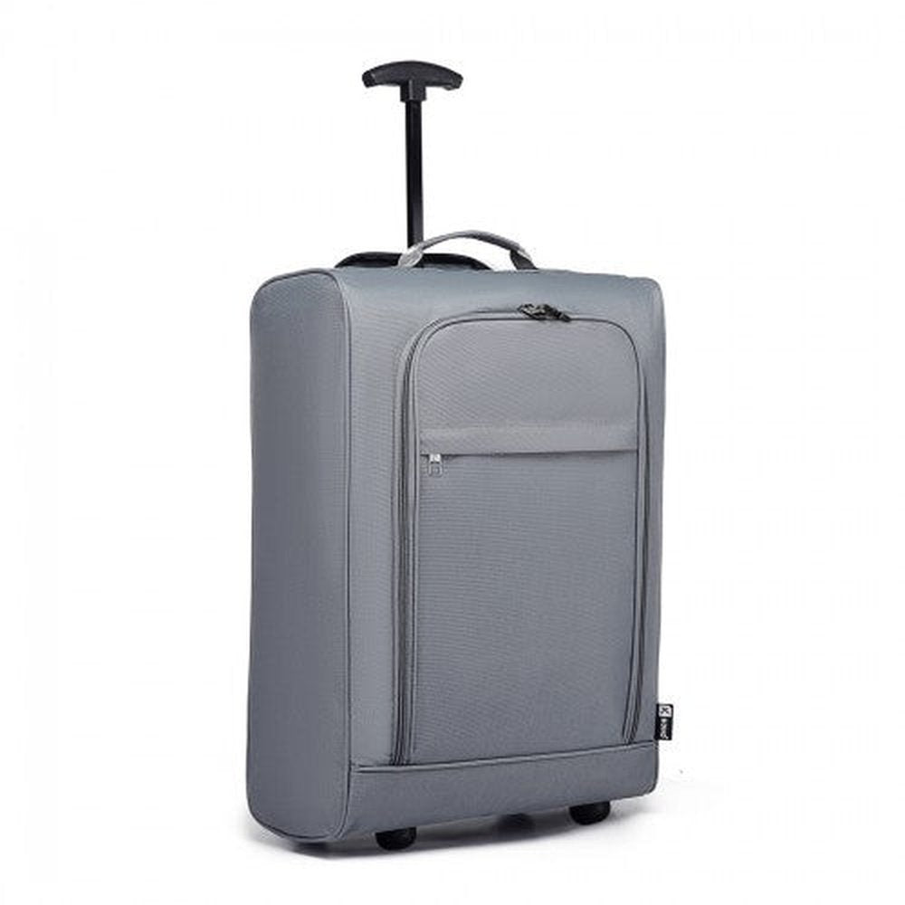 K1873 - 2 - Kono CABIN SIZE SOFT SHELL HAND LUGGAGE - GREY - Easy Luggage