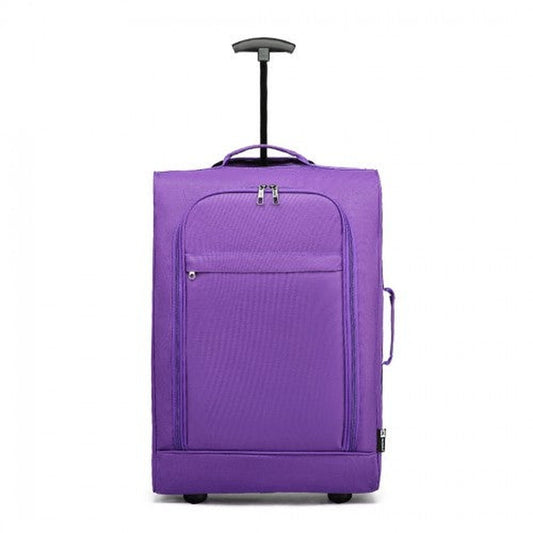 K1873 - 2 - Kono CABIN SIZE SOFT SHELL HAND LUGGAGE - PURPLE - Easy Luggage