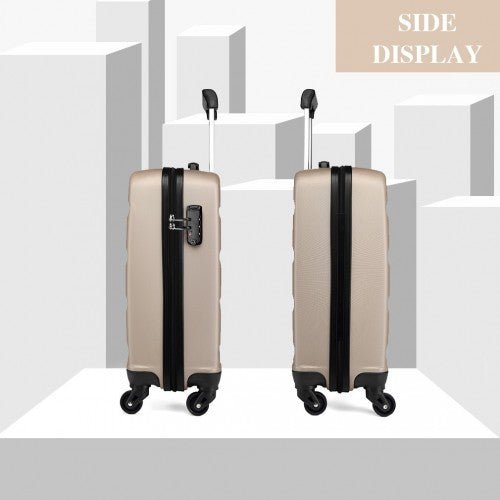 K1991 - 1L - Kono 19 Inch Horizontal Design ABS Hard Shell Suitcase With TSA Lock - Gold - Easy Luggage