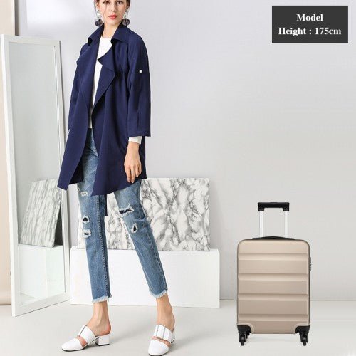 K1991 - 1L - Kono 19 Inch Horizontal Design ABS Hard Shell Suitcase With TSA Lock - Gold - Easy Luggage