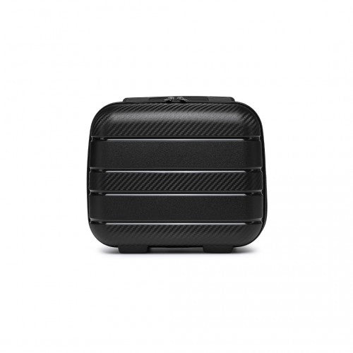 K2091L - Kono 14 Inch Multi Texture Hard Shell PP Vanity Case - Classic Collection - Black - Easy Luggage