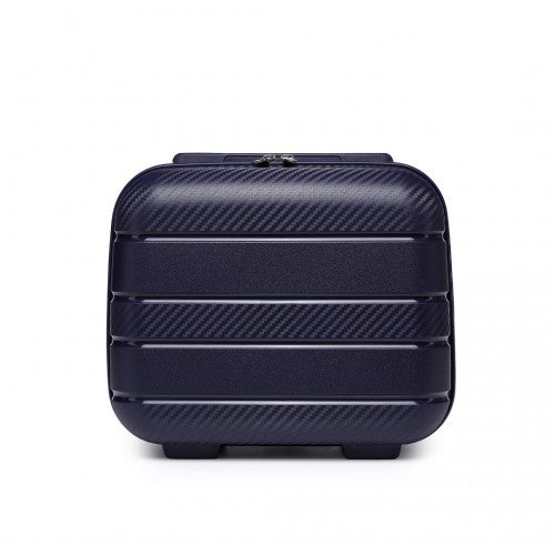 K2091L - Kono 14 Inch Multi Texture Hard Shell PP Vanity Case - Classic Collection - Navy - Easy Luggage