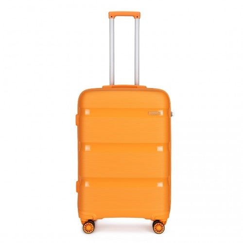 K2092L - Kono 20 Inch Bright Hard Shell PP Carry - On Suitcase In Cabin Size - Orange - Easy Luggage