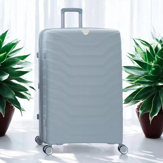 Eagle Verona Expandable Suitcase – Durable PP, TSA Lock, 360° Spinner Wheels - Grey