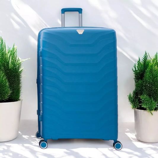 Eagle Verona Expandable Suitcase – Durable PP, TSA Lock, 360° Spinner Wheels - Blue