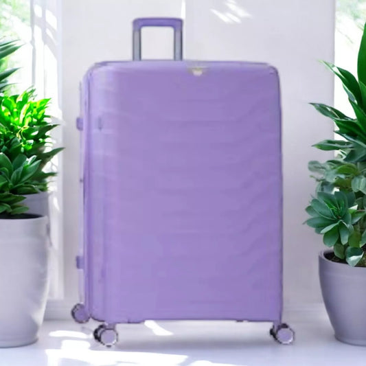 Eagle Verona Expandable Suitcase – Durable PP, TSA Lock, 360° Spinner Wheels - Purple