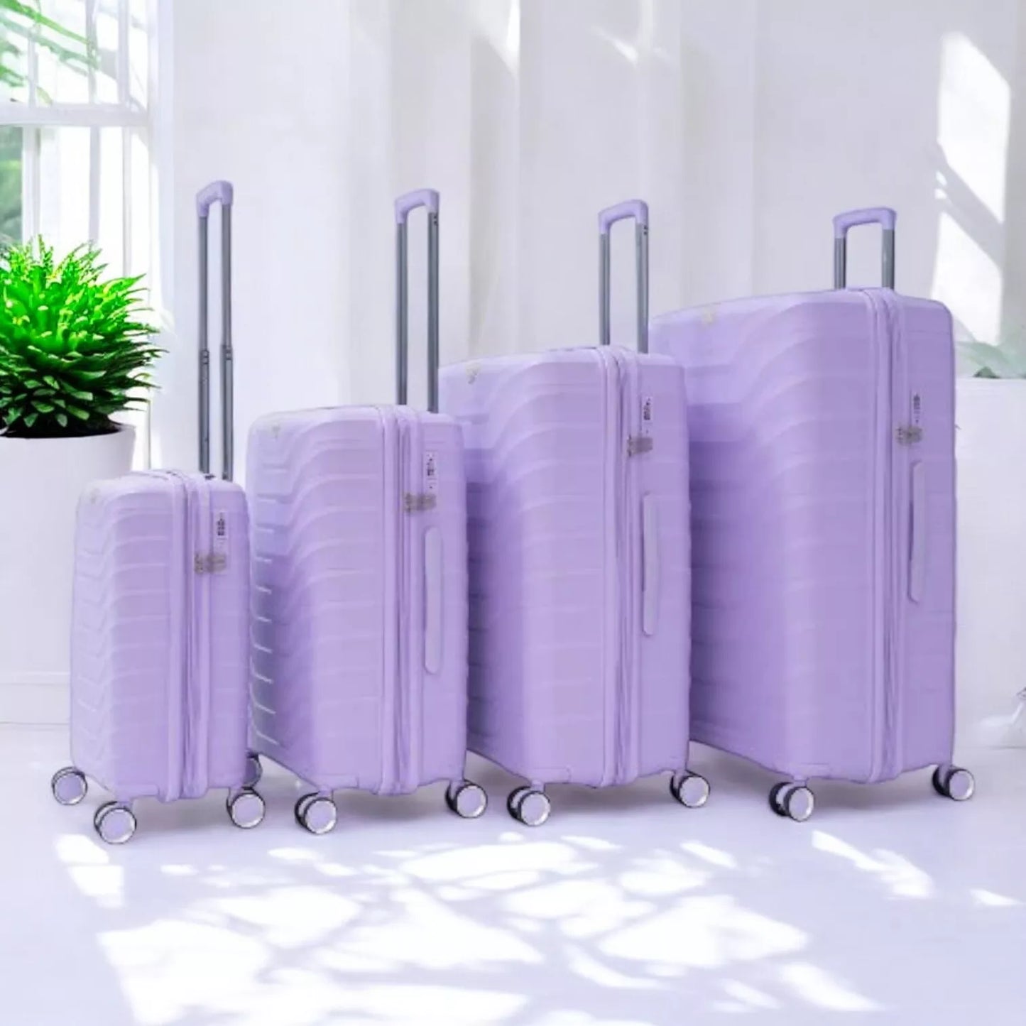 Eagle Verona Expandable Suitcase – Durable PP, TSA Lock, 360° Spinner Wheels - Purple