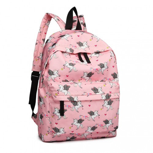 Easy Luggage E1401 UN - Miss Lulu Large Backpack Unicorn Print - Pink