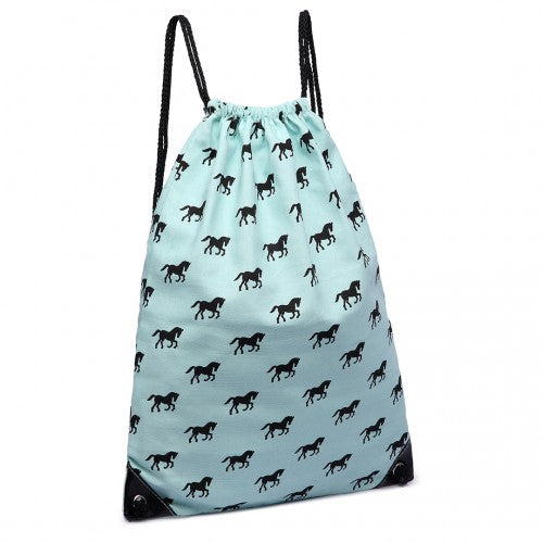 Easy Luggage E1406H - Miss Lulu Unisex Drawstring Backpack Horse Blue