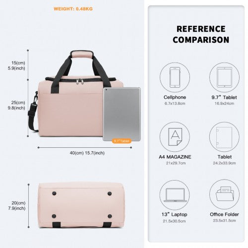 Easy Luggage E2016S - Kono Structured Travel Duffle Bag - Pink