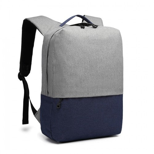Easy Luggage E6891 - Kono Waterproof Basic Backpack with USB Charging Port - Grey/Blue