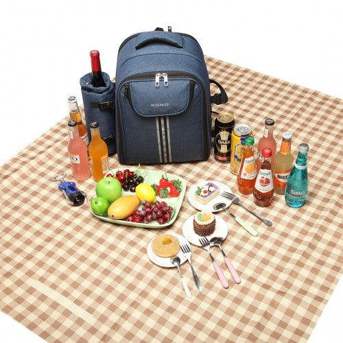 Easy Luggage E6915 - Kono Canvas Picnic Backpack - Navy Blue