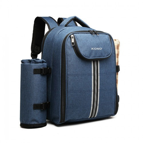 Easy Luggage E6915 - Kono Canvas Picnic Backpack - Navy Blue