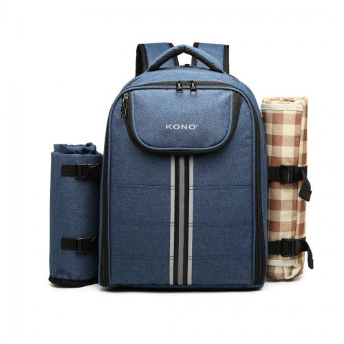 Easy Luggage E6915 - Kono Canvas Picnic Backpack - Navy Blue