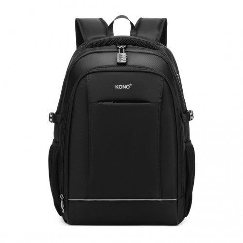 Easy Luggage EM2130 - Kono Functional Travel Backpack With USB Charging Port - Black