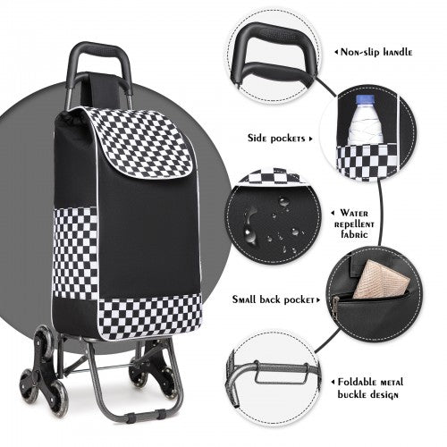 Easy Luggage EQ2043 - Kono 6 Wheel Push Shopping Trolley - Black